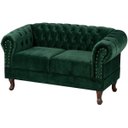 Ver imagem 2 de Namoradeira Chesterfield Duque 2 Lugares em Veludo Verde Escuro