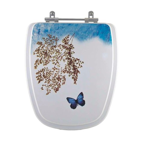 Tampa de Vaso Decorado Borboleta Venice para Bacia Belize