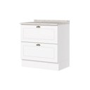 Ver imagem 2 de Balcão de Cozinha 80 cm Americana 2 Gavetas com Tampo 100% MDF Branco/Calcare - Henn