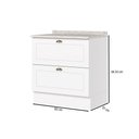 Ver imagem 3 de Balcão de Cozinha 80 cm Americana 2 Gavetas com Tampo 100% MDF Branco/Calcare - Henn