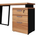 Ver imagem 3 de Mesa para Escritório em L Mesa Escritório com Gaveteiro Moderno 3 Gavetas MDF-MDP 150cm Nogal