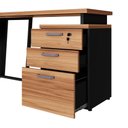 Ver imagem 4 de Mesa para Escritório em L Mesa Escritório com Gaveteiro Moderno 3 Gavetas MDF-MDP 150cm Nogal