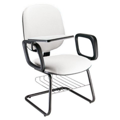 Cadeira Universitária com Prancheta para Escolas Linha Uno Branco