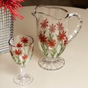 Ver imagem 5 de Conjunto de Jarra com 6 Taças de Cristal Red Flower 1,3L / 320ml Wolff