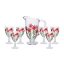 Ver imagem 1 de Conjunto de Jarra com 6 Taças de Cristal Red Flower 1,3L / 320ml Wolff
