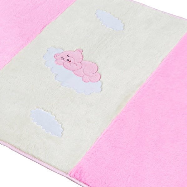 Passadeira para Quarto de Bebê Urso Baby 1,20M x 74cm Pelúcia Base Antiderrapante Cor:Rosa - 3