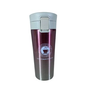 Copo Térmico em Aço Inox Squeeze Tampa com Isolamento a vácuo Café Quente Frio 500ml:Rosa/Unissex/Ún