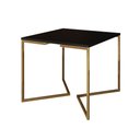 Ver imagem 5 de Mesa Jantar Industrial Quadrada 90Cm Preta Base V Dourada Com 4 Cadeiras Madeira Pretas Cor: Preto