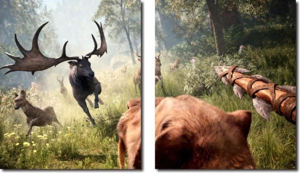 Quadro decorativo para quartos e salas paisagem animais 2 peças - 1