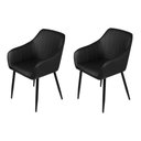 Ver imagem 1 de Kit 2 Poltronas Volga Or Design Pu Preto Base Metal