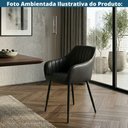 Ver imagem 4 de Kit 2 Poltronas Volga Or Design Pu Preto Base Metal
