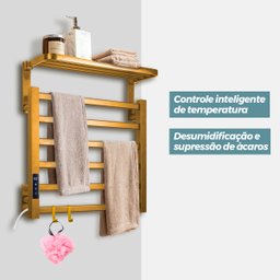 Toalheiro Elétrico Térmico Aquecido 45x 50 Dourado 220v - 3