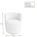 Ver imagem 4 de Poltrona Giratória Vitta Bouclé Off White - Sallar Home