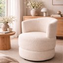 Ver imagem 3 de Poltrona Giratória Vitta Bouclé Off White - Sallar Home