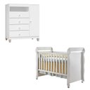 Ver imagem 1 de Berço Americano Mirelle e Cômoda Infantil Ternura Baby Branco Brilho - Incorplac