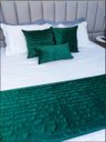 Ver imagem 3 de Peseira Drapeada Line Dupla Face em Veludo Cama Solteiro Cor:Verde Escuro