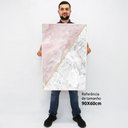 Ver imagem 2 de Quadro Decorativo em Canvas Geométrico Mármore Rosa TaColado Moldura Flutuante 4,5cm Freijó 90 x 60c