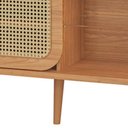 Ver imagem 3 de Rack para Sala de Estar Tv 55 Pol Porta Tela Natural 135cm Mahal D03 Freijó - Lyam Decor
