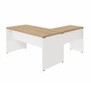 Ver imagem 4 de Mesa de Escritório 40mm em L Pés Painel F5 Office Cor:Macadâmia com Branco