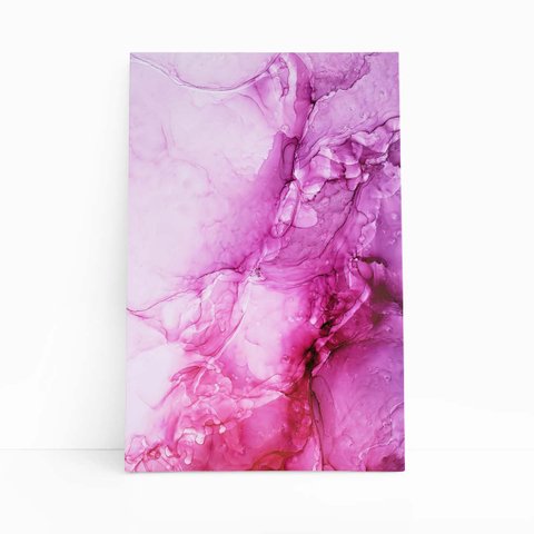 Tons de Roxo e Rosa Abstrato Tinta Quadro Canvas 100x70cm