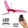 Ventilador de Teto Spirit 303 Rosa Neon LED Luz Branca Controle Remoto 220V - 1