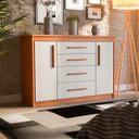 Ver imagem 2 de Comoda 2 Portas 4 Gavetas para Quarto Elegance Freijo Off White - Batrol