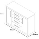 Ver imagem 3 de Comoda 2 Portas 4 Gavetas para Quarto Elegance Freijo Off White - Batrol