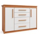 Ver imagem 1 de Comoda 2 Portas 4 Gavetas para Quarto Elegance Freijo Off White - Batrol
