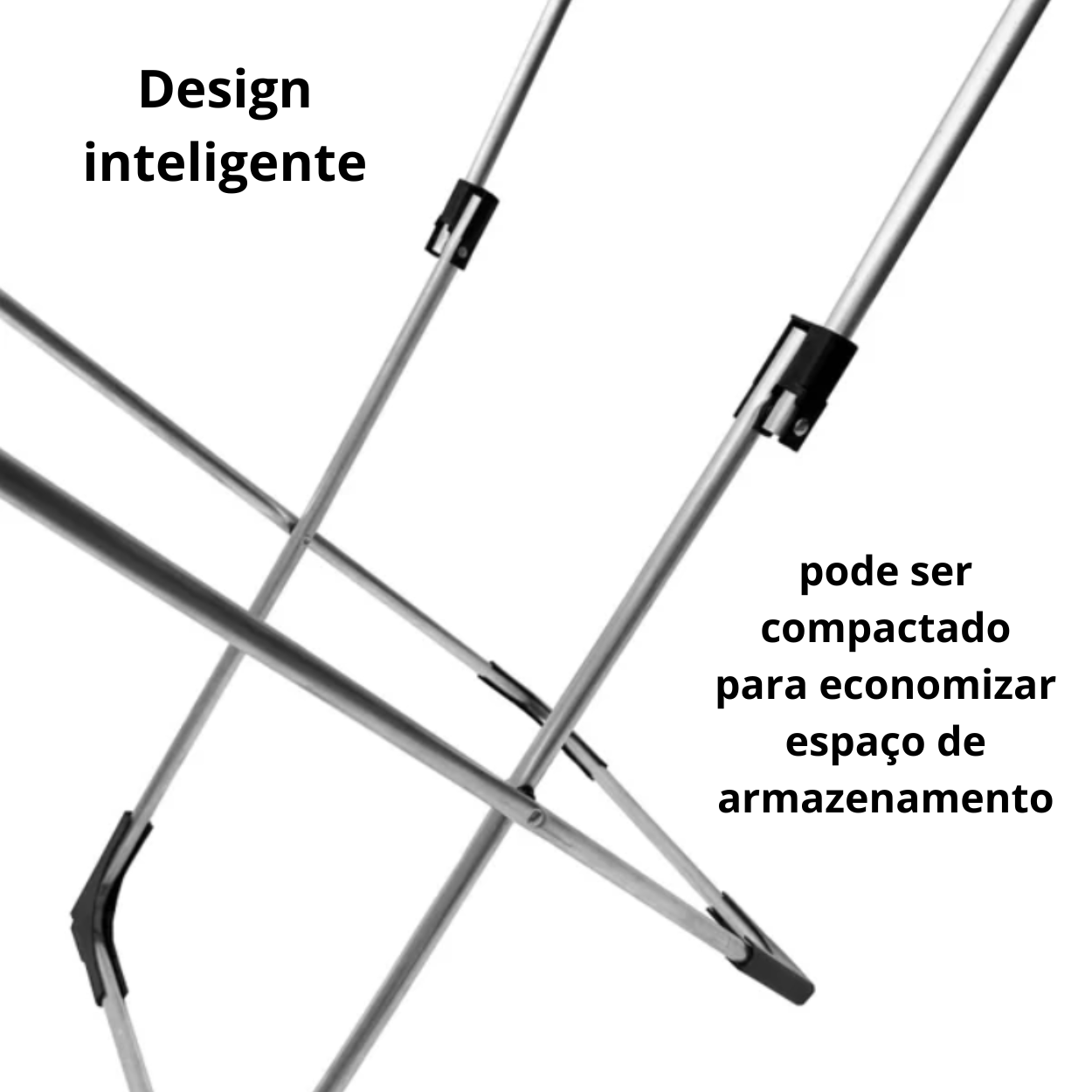 Varal de Chão Alumínio com Abas 1,43cm Retrátil Dobrável Facil Montagem Leve Não Enferruja - 6