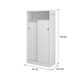 Armário Utilitário Banheiro 2 Portas Branco Carraro - 2