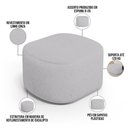 Ver imagem 3 de Puff Decorativo Orgânico para Living Quarto 70cm Doha W01 Linho Cinza - Lyam Decor