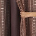 Ver imagem 7 de Cortina Blackout Pvc com Tecido Voil Xadrez 2,80 M X 2,30 M - Marrom