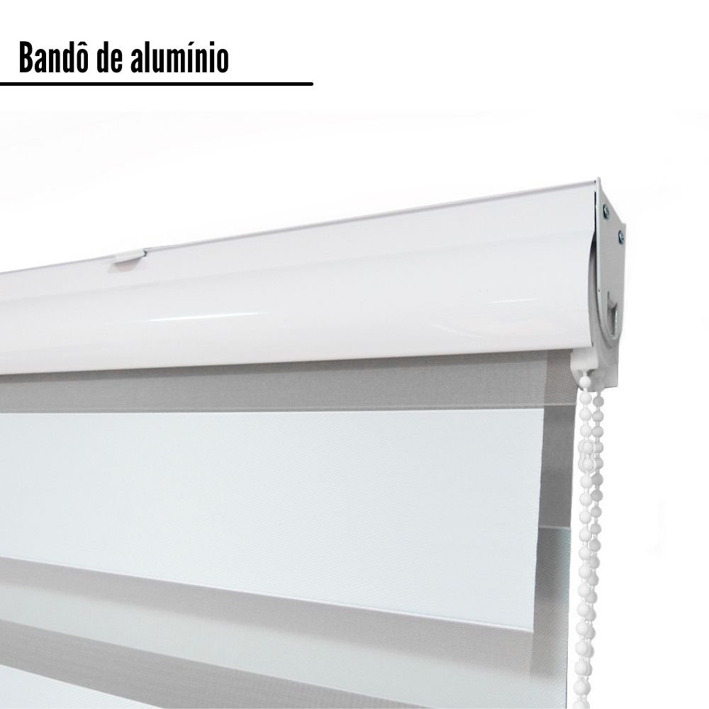 Persiana Double Vision Semi Blackout 240L x 150A - Gelo 2pçs - 3