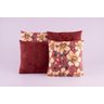 Kit Capas Almofadas Decorativa Jacquard 4 Peças Floral e Vinho - 1