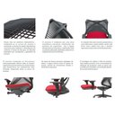 Ver imagem 5 de Cadeira Office Bix Tela Vermelha Assento Aero Vermelho Autocompensador Base Piramidal 95cm - 64026