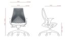 Ver imagem 6 de Cadeira Office Bix Tela Vermelha Assento Aero Vermelho Autocompensador Base Piramidal 95cm - 64026