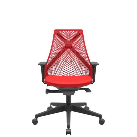 Cadeira Office Bix Tela Vermelha Assento Aero Vermelho Autocompensador Base Piramidal 95cm - 64026