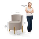 Ver imagem 2 de Kit 2 Poltronas Decorativas Modernas Luna Linho para Sala Quarto e Recepção - Bege