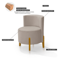 Ver imagem 3 de Kit 2 Poltronas Decorativas Modernas Luna Linho para Sala Quarto e Recepção - Bege