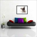 Ver imagem 1 de Quadro Decorativo Animais Cão Pug PetShop Salas Interiores Com Moldura