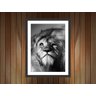 Quadro Decorativo Leão Abstrato Animais Salas Decorações Interiores Com Moldura - 1
