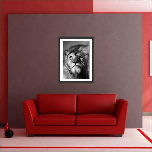 Quadro Decorativo Leão Abstrato Animais Salas Decorações Interiores Com Moldura - 3
