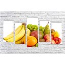 Ver imagem 2 de Quadro Decorativo Frutas Cozinha Gourmet Interiores Mosaico 5 Peças Com Moldura