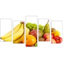 Ver imagem 1 de Quadro Decorativo Frutas Cozinha Gourmet Interiores Mosaico 5 Peças Com Moldura