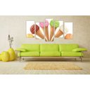 Ver imagem 2 de Quadro Decorativo Sorvete Sorveteria Gourmet Interiores Mosaico 5 Peças Com Moldura