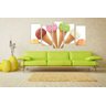 Quadro Decorativo Sorvete Sorveteria Gourmet Interiores Mosaico 5 Peças Com Moldura - 2