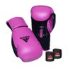 Kit Boxe Muay Thai Luva Power Colors Rosa/preto e Bandagem Preta 2,55m Adidas Kit Power Colors - 1