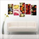 Ver imagem 3 de Quadro Decorativo Flores Paisagens Natureza Interiores Mosaico 5 Peças Com Moldura