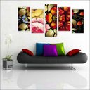 Ver imagem 1 de Quadro Decorativo Flores Paisagens Natureza Interiores Mosaico 5 Peças Com Moldura