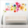 Quadro Decorativo Flores Paisagens Natureza Interiores Mosaico 5 Peças Com Moldura - 3